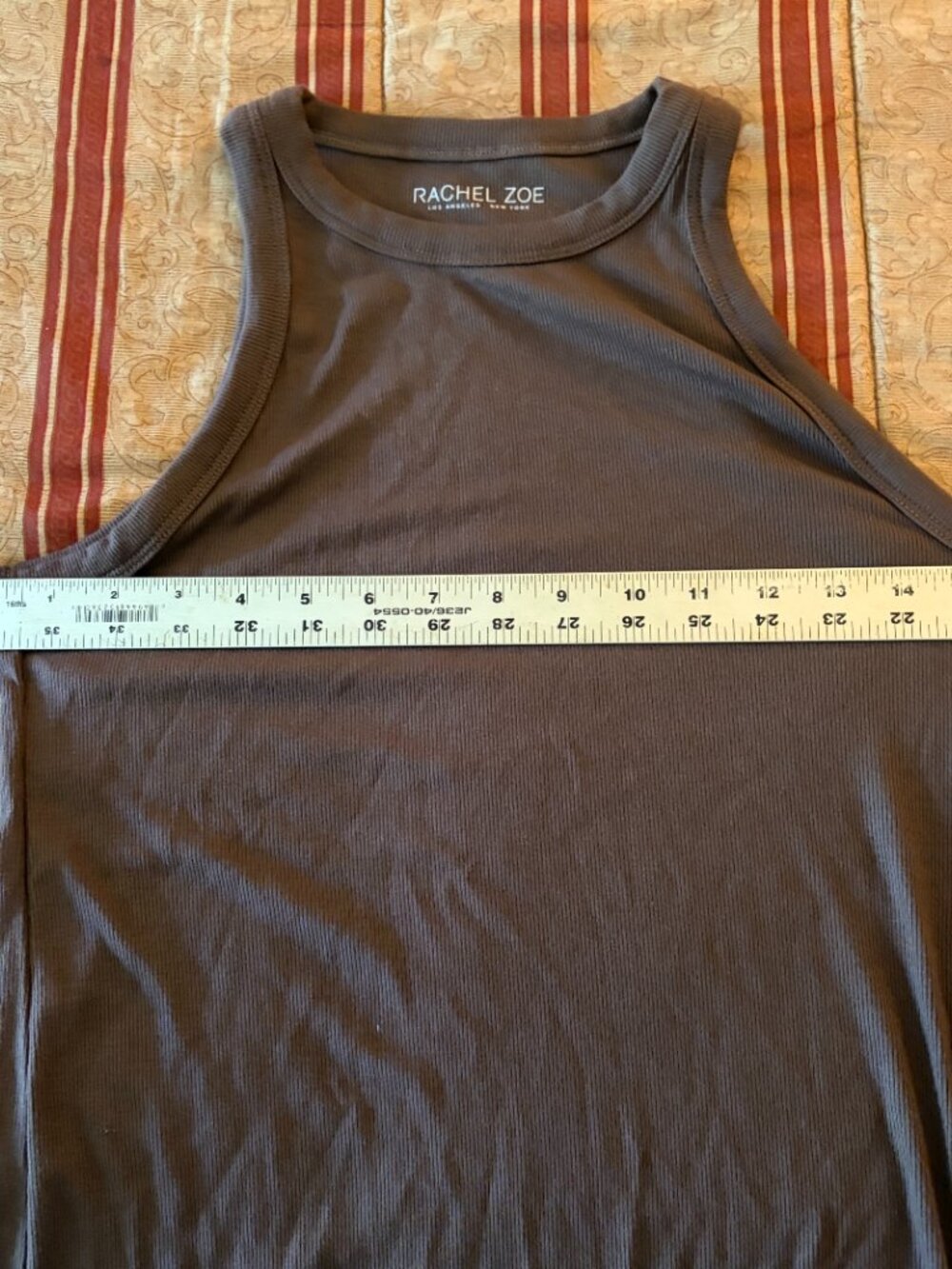 Rachel Zoe Ribbed Fitted Tank Top Mocha Brown Size Medium - Picture 3 of 7